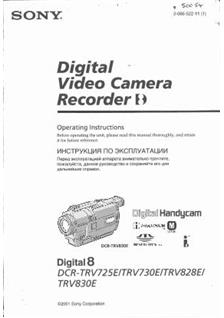 Sony DCR TRV 830 E manual. Camera Instructions.